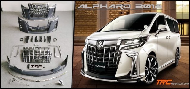 ชุดแปลงกันชนหน้า ALPHARD30 2015-18 ป๊2015 upgrade เป็น MC 2018 อะไหล่ 22 ชิ้นครบเซ็ต งานดิบไม่สี งานนำเข้า